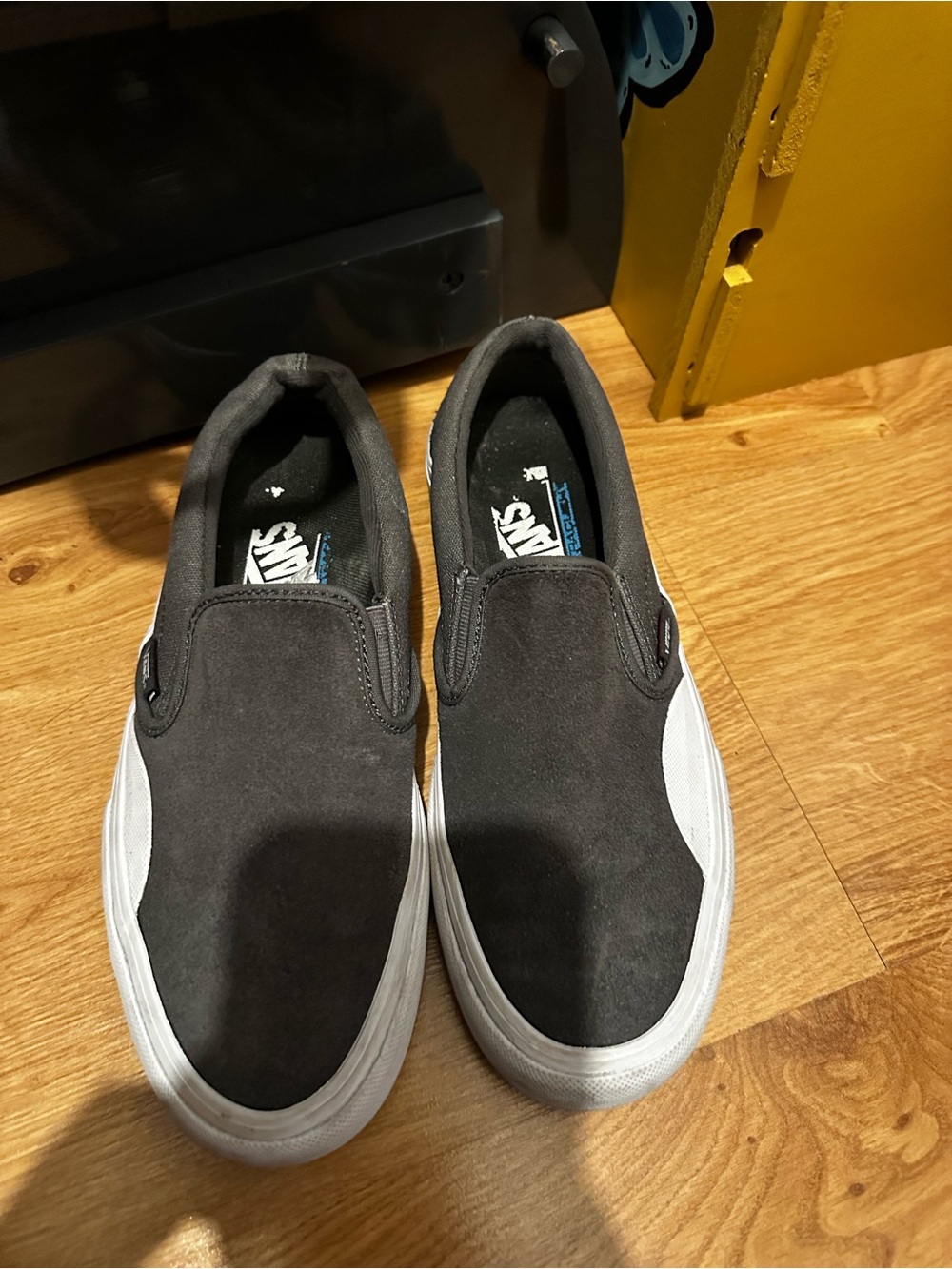 Vans Classic Slip-On Sneakers in Gray and White